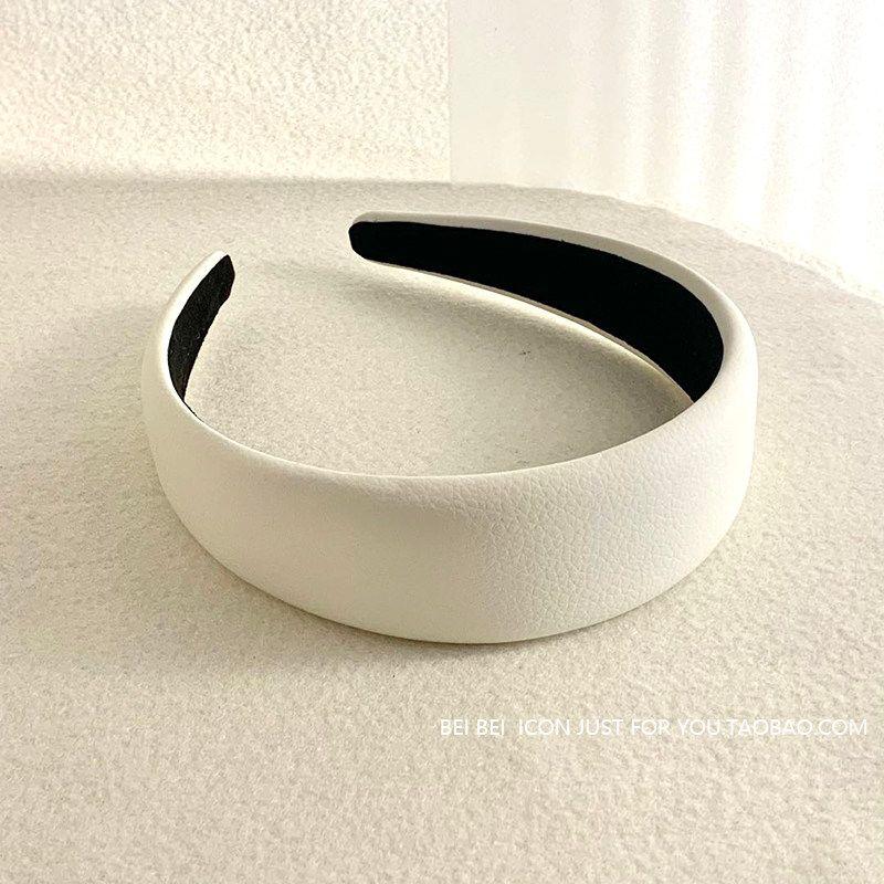

All-Match Sponge Material Minimalist Solid Color European and American Headband White