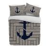 Wood Texture Marine Anchor Duvet Cover Bed Bedding Set Home Textile Quilt Cover Pillowcases Bedroom Double Bedding Set No Sheet
