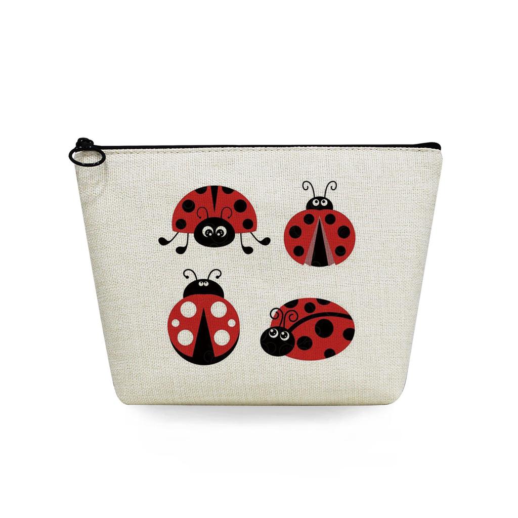 Women Seven-spotted ladybug Print Cosmetic Bag Toiletries Organize Travel Storage Case 6748
