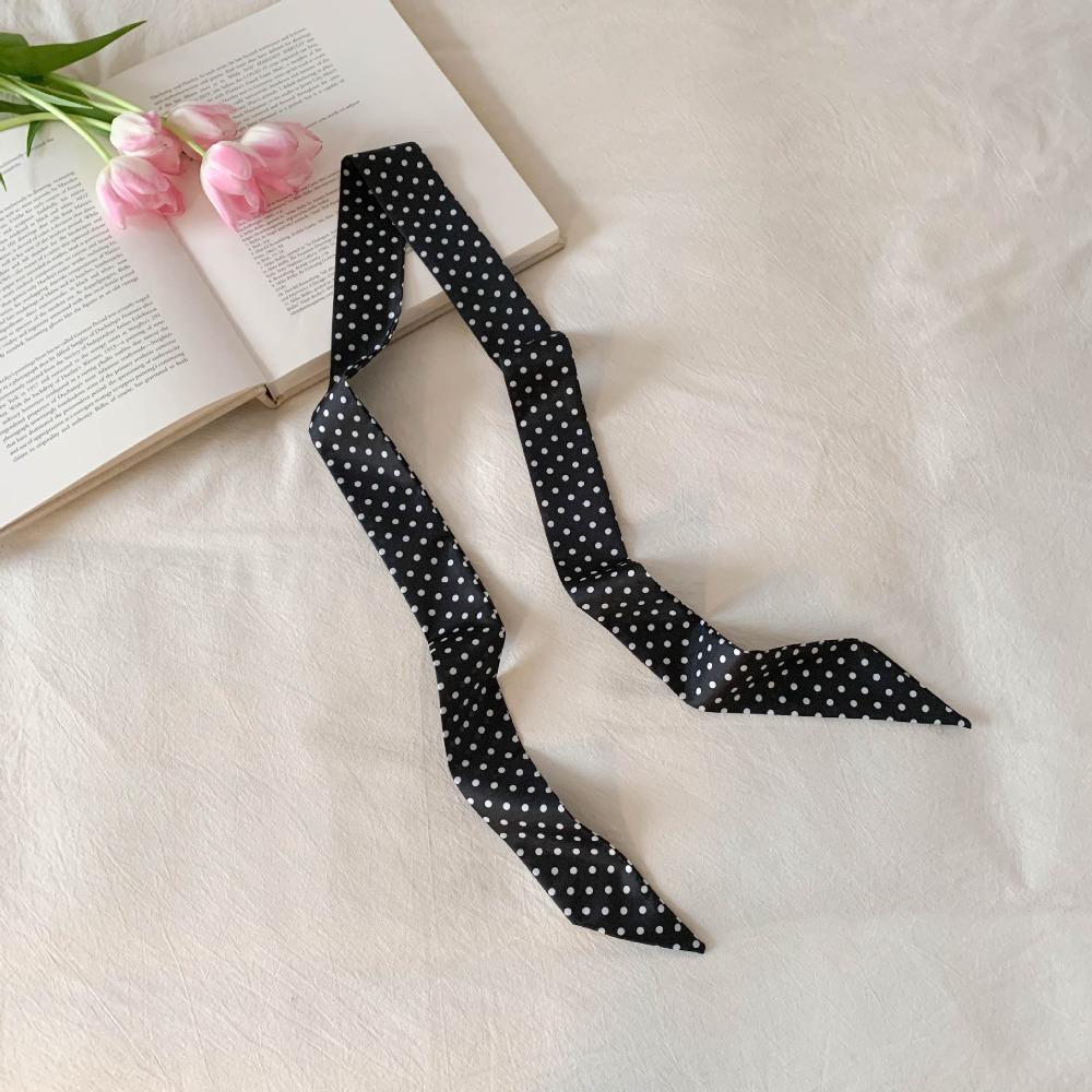 Bow Ties Long Silk Scarf Printed Long Ribbon Scarves Plaid Scarf Collocation Clothing Accessories