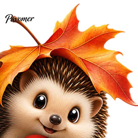Maple Leaf Window Decals Fall Static Clings, Autumn Hedgehog Glass Decals, Reusable Decorations PVC Stickers for Home, Shop Storefront Harvest Season