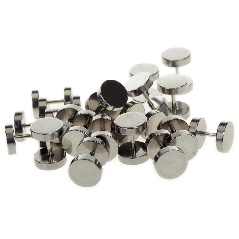Produktbild von Glitter Metallic Steel Fake Cheater Ear Plug Illusion Piercing