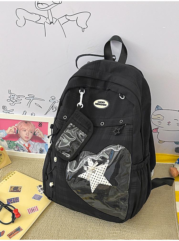 Zaino coreano ins Cartone Animato Casual Zaino Piccolo Fresco Borsa a Spalla Grande Capacità Zaino Scolastico per Studente di Scuola Media Zaino Versatile