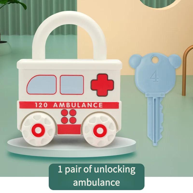 Giocattolo Lucchetti per Auto Montessori con Chiavi - Gioco di Abbinamento Numeri e Alfabeto, Ausilio Didattico Sensoriale Regalo Educativo per Bambini