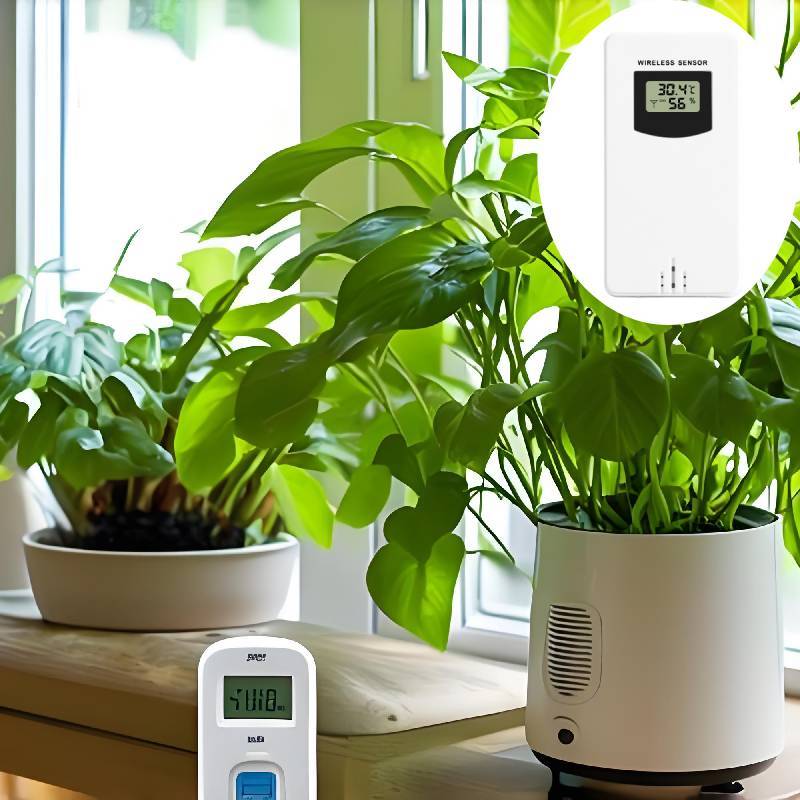 Weather Station Wireless Sensor Digital Display Clock For Outdoor Temperature And Humidity Monitoring