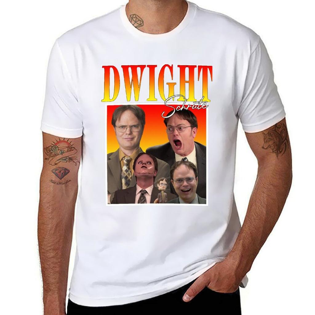 Dwight Schrute T-Shirt Anime T-Shirt Baumwoll T-Shirt Mann Mann T-Shirts Hohe Qualität Luxusmarke T-Shirt