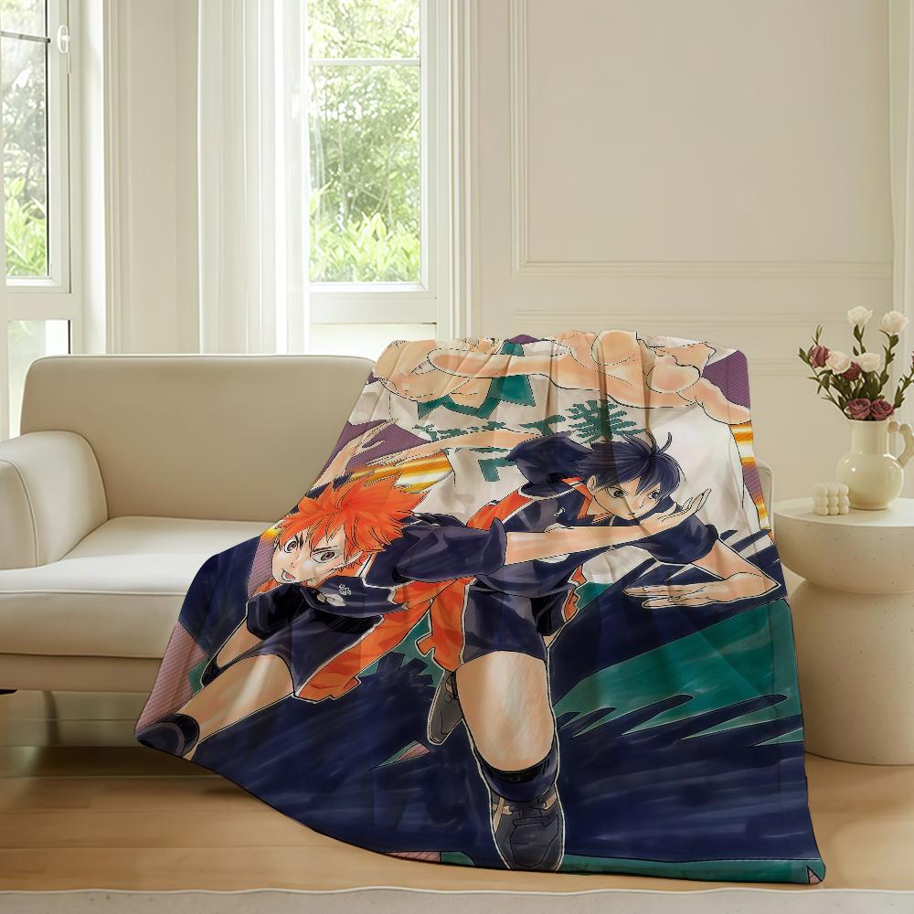 Volleyball Anime H Haikyu!! Blanket For Sofa Office Bed Plane Travel Sleep Read Relax Camping Soft And Warm