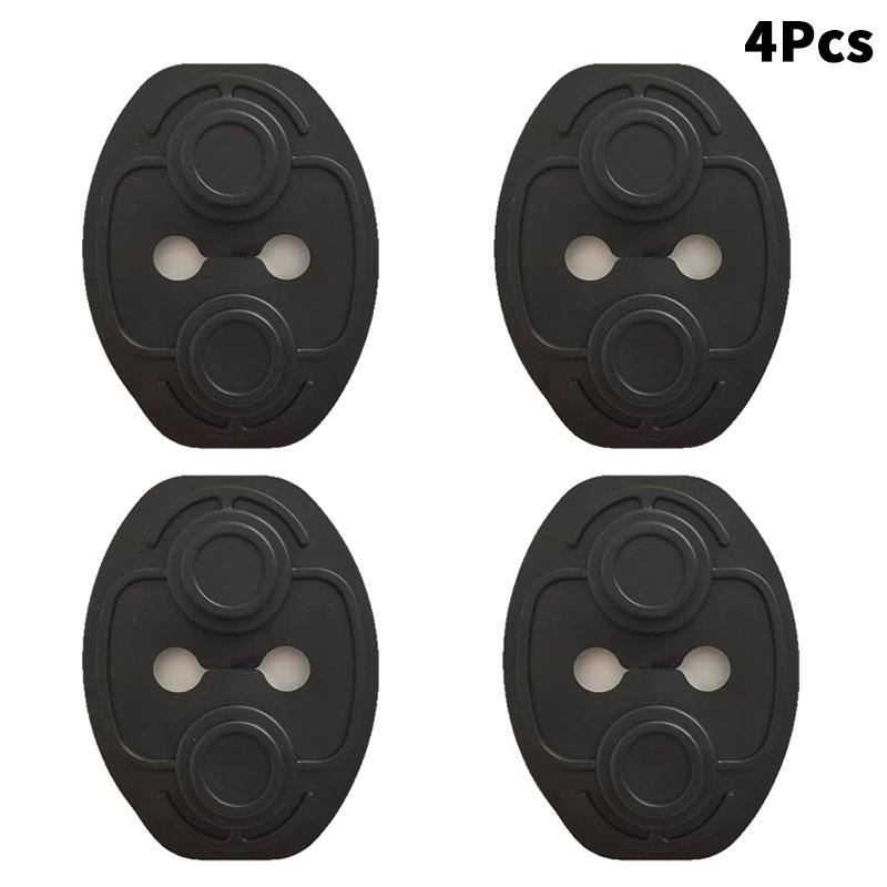 4Pcs Car Door Closing Shockproof Silicone Cushion Mute Shock Absorber Protective Covers Car Door Latch Accessories