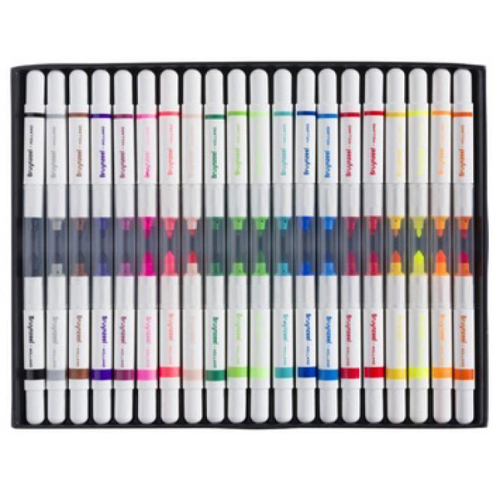 Bruynzeel Feutre double pointe Kids TWIN POINT, 'tui de 20 0,000000 Noir