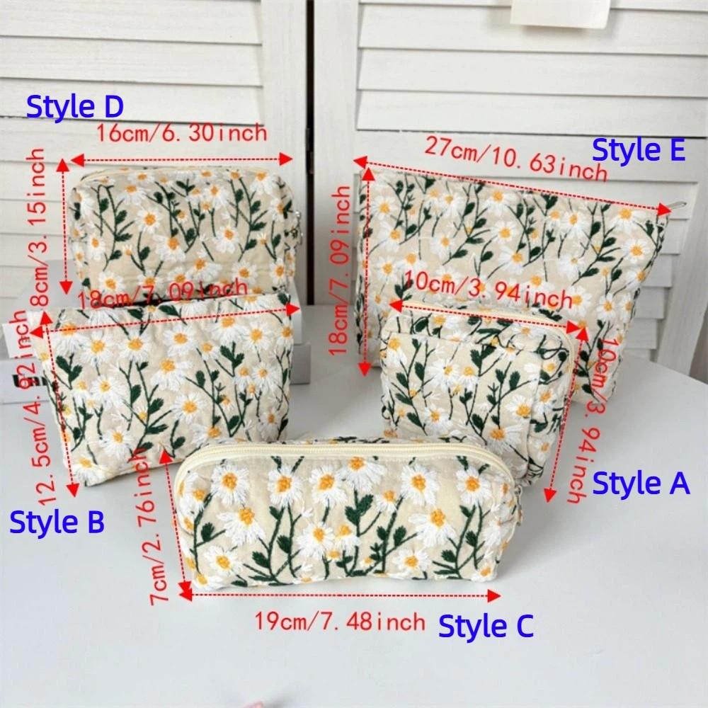 Dustproof Embroidered Cosmetic Bag Large Capacity Pencil Case Simple Cosmetic Storage Bag Travel