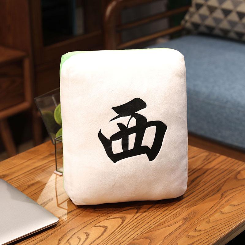New 1pc Creative Mahjong Pillow Cushion Chinese Plush Toy Car Chair Backrest Mahjong Dice Funny Nap Pillow Sofa Home Decor Gift