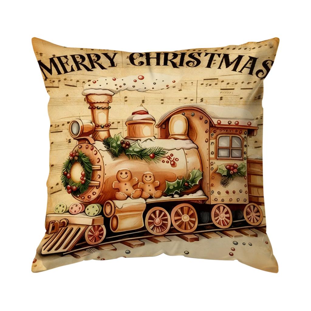 Christmas Gingerbread Man Pillowcase Printed Polyester 40/45/50cm Throw Pillowcover Decor Sofa Cushion Pillowslip Home Decor