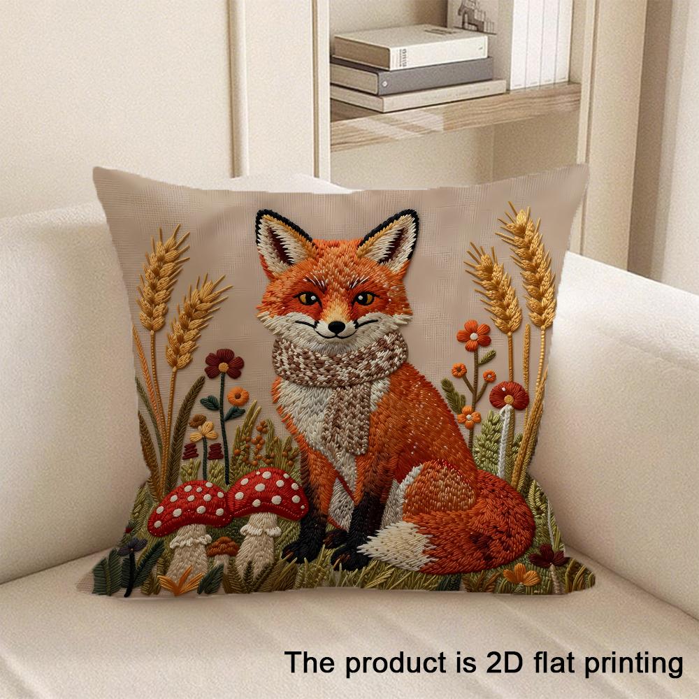 1pc Adorable 2D Flat Printed Animal-Patterned Pillowcases Sofa cushion cover home bedroom room decoration