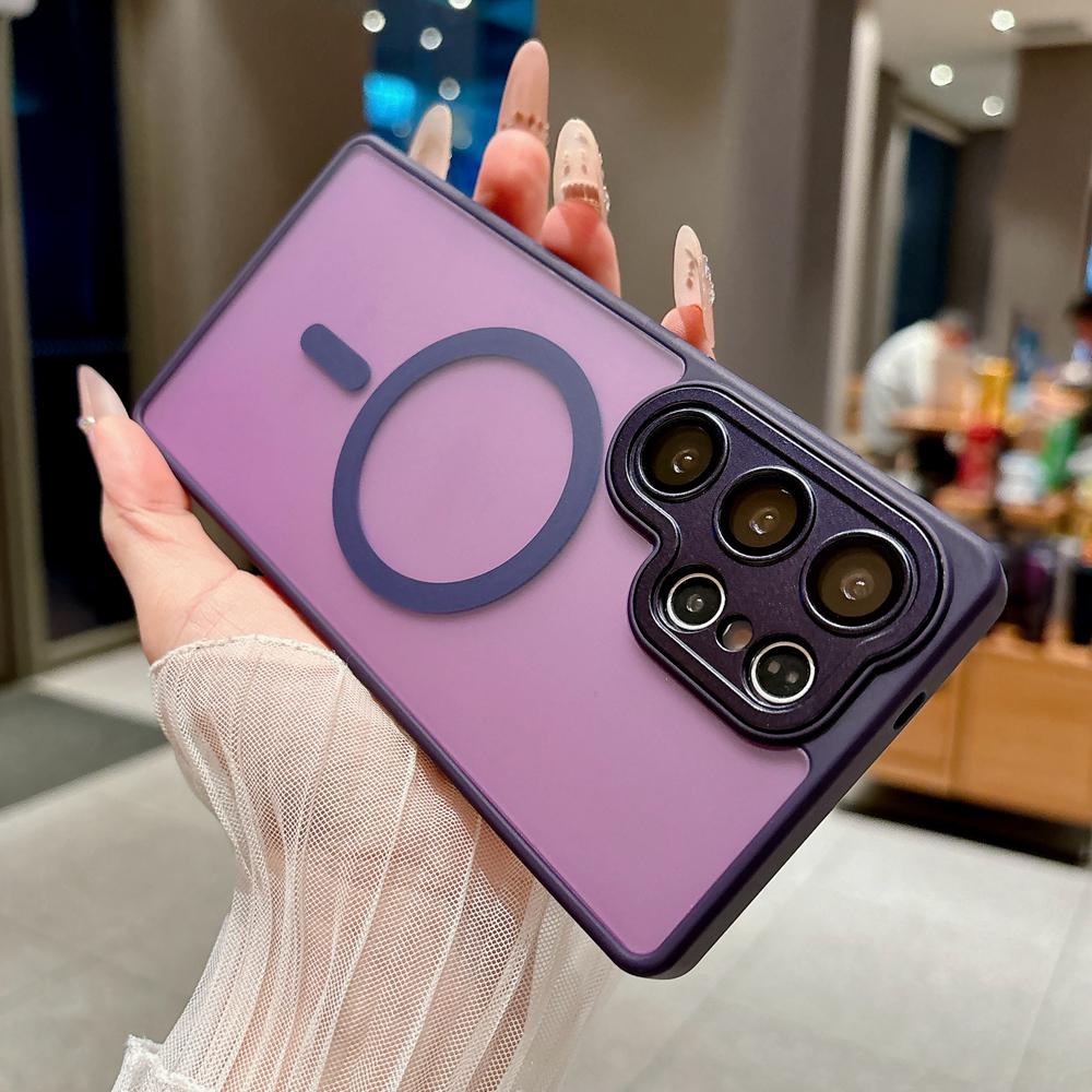 KEYSION Luxury Matte Translucent Magnetic Case for Samsung Galaxy S25 S26 Ultra 5G S26+ S25 FE Shockproof Armor Phone Cover