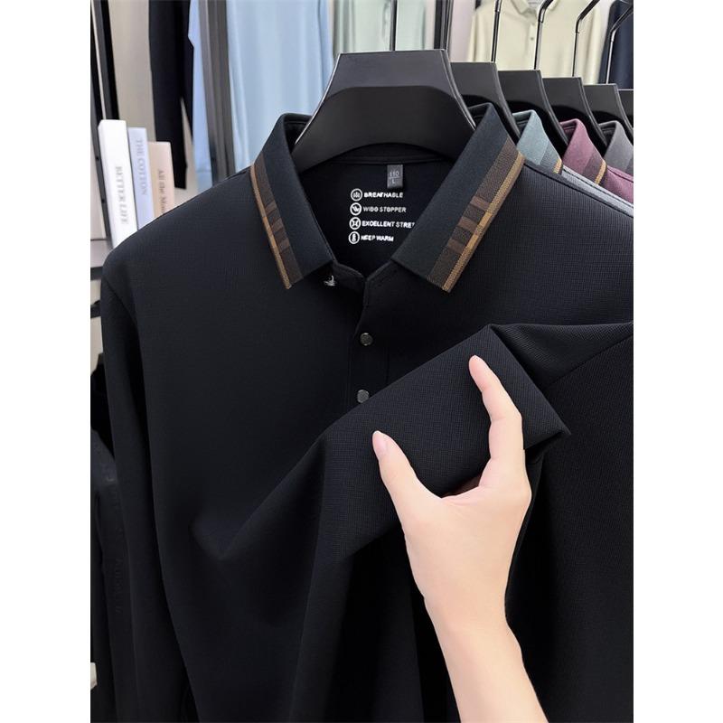 New Spring Autumn Men's Casual Versatile High-End Long Sleeve T-Shirt Comfortable Bottoming Shirt