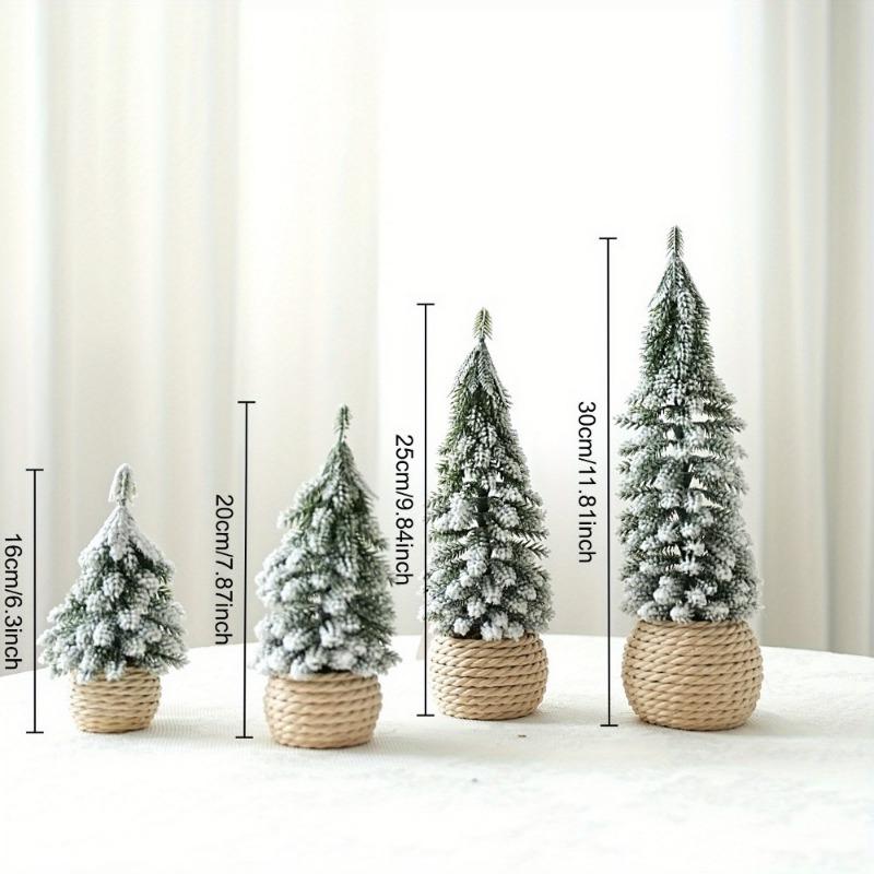 1pcs PE Flocked Mini Christmas Tree Decor Desktop Tabletop Party Decoration for Window Display Green Festive Ornament