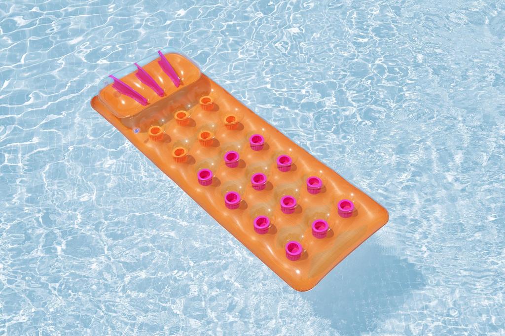 Bestway 175 x 63cm Summer Color Deluxe Floating Mat Orange 43015