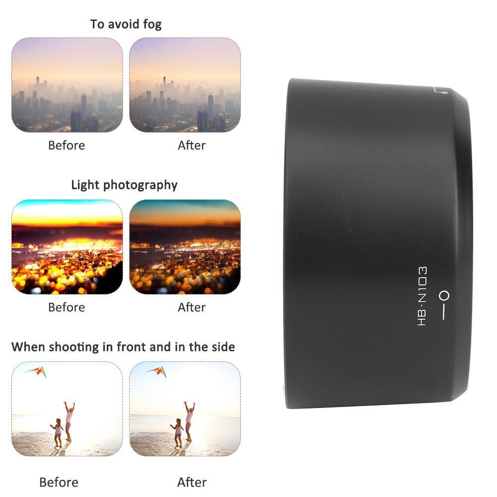 HB N103 ABS Black Camera Lens Shade Hood for Nikon 1 VR 30 110mm F 3.8 5.6