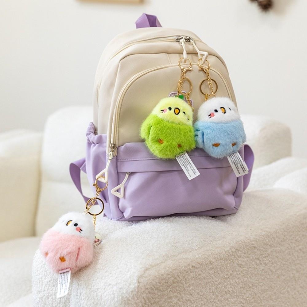 Cute Sound-Making Plush Bird Pendant Keychain Cartoon Doll Figurine Ornament Chirping Plush Toy Stuffed Animal Car Key Holder