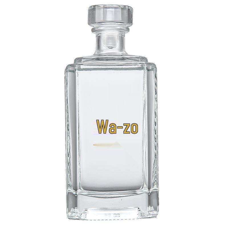 250ml/500ml/1500ml High-End Crystal White Baijiu Glass Bottle with Sealed Lid and Customizable Logo.