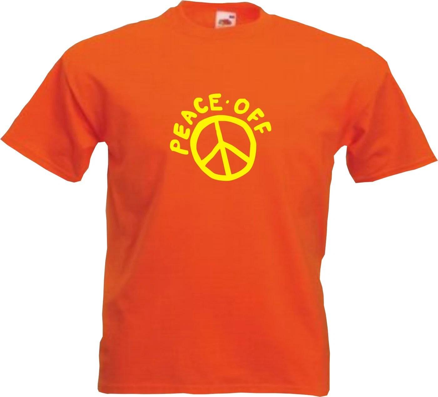 PEACE OFF - FUNNY RETRO SLOGAN Mens T-Shirt M