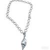 Elegant Peach Heart Hammered Necklace - Women's Clavicle Chain for Daily Wear