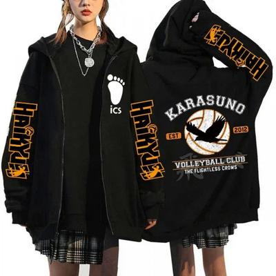 Haikyuu Graphic Zipppper Jackets Pulóverek