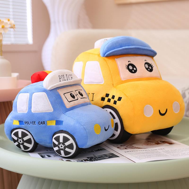 Cartoon Auta Hračky Policejní Auta Sanitky Taxi Plyšové panenky Vycpaná plyšová hračka Děti Dětský Kreativní dárek