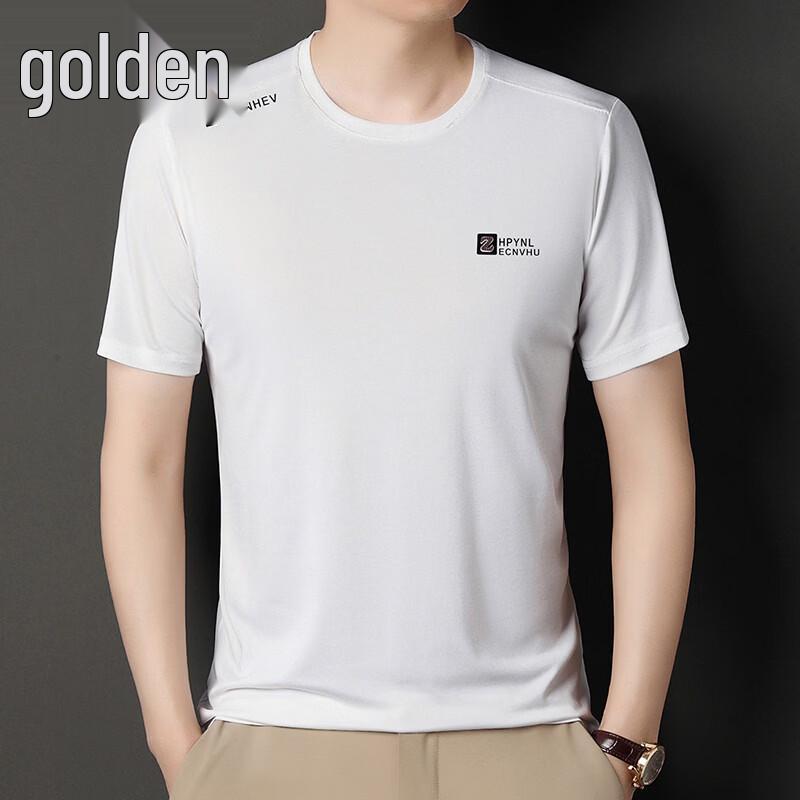 

Men s Jinju Ice Silk Blend Round Neck T-Shirt 4XL
