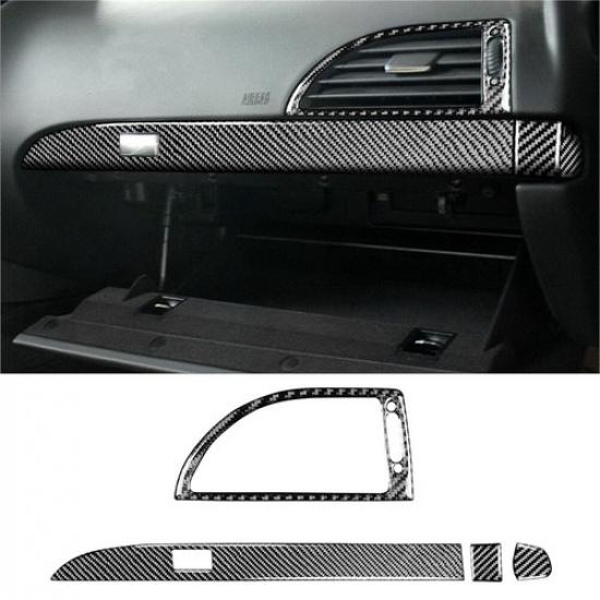 4Pcs Carbon Fiber Passenger Side Dashboard Cover Trim For BMW 6 Series E63 E64