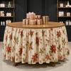 Festive Table Decor Cloth Vintage Skirt 70.9×29.5 Events Christmas for Winter Inch Round Snowy Theme