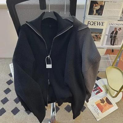 Męski sweter rozpinany w stylu retro: Modny Japoński Styl Hongkoński z Grubym Klapą