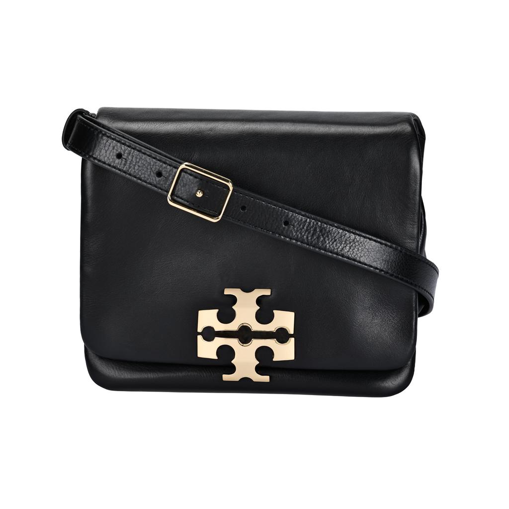 Tory Burch Charlie Iconic Logo Leather Shoulder Bag Women Shoulder Bag Black 178048-002