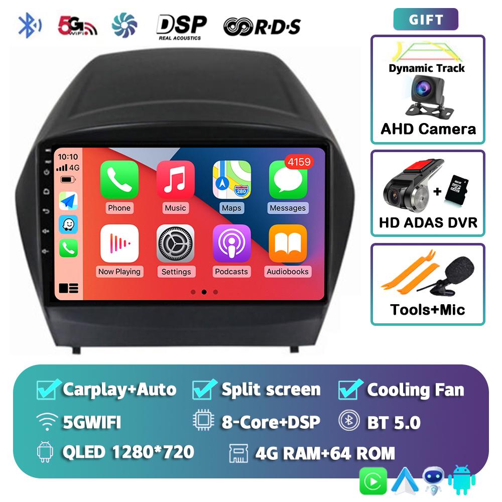 Android 14 Carplay Auto WIFI+4G Car Radio For Hyundai Tucson 2 LM IX35 2009-2015 Multimedia Video Player Navigation GPS DSP 2din