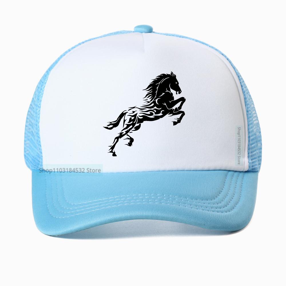 Handsome Horse Unisex Baseball Net Cap Spring Summer Outdoor Adjustable Breathable Sunscreen Hat