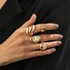 Ingemark 4 Colors Trendy Simple Resin Acrylic Geometric Finger Rings for Women Vintage Smooth Knuckle Ring Aesthetic New Jewelry