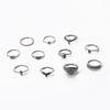 Bohemian Creative Drip Complex Personality Trend Black Eye Snake Star Pearl 11 Piece Set Ring