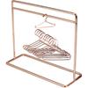 S.fields.inc Doll Clothes Hanger Rack with 10 Hangers for 1/6 BJD Fashion Dolls Rose Gold