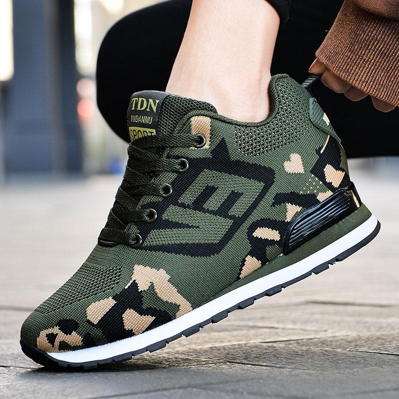 Fashion New Women's Shoes Breathable Summer Thick Sole Sneakers Breathable Height Increasing Camouflage Lace Up Casual Single Shoe