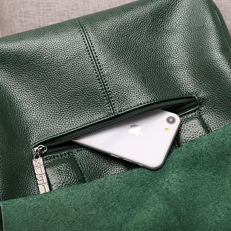 Luksusowa damska skórzana torba na ramię w stylu retro, duża pojemność, damska torba typu crossbody w jednolitym kolorze