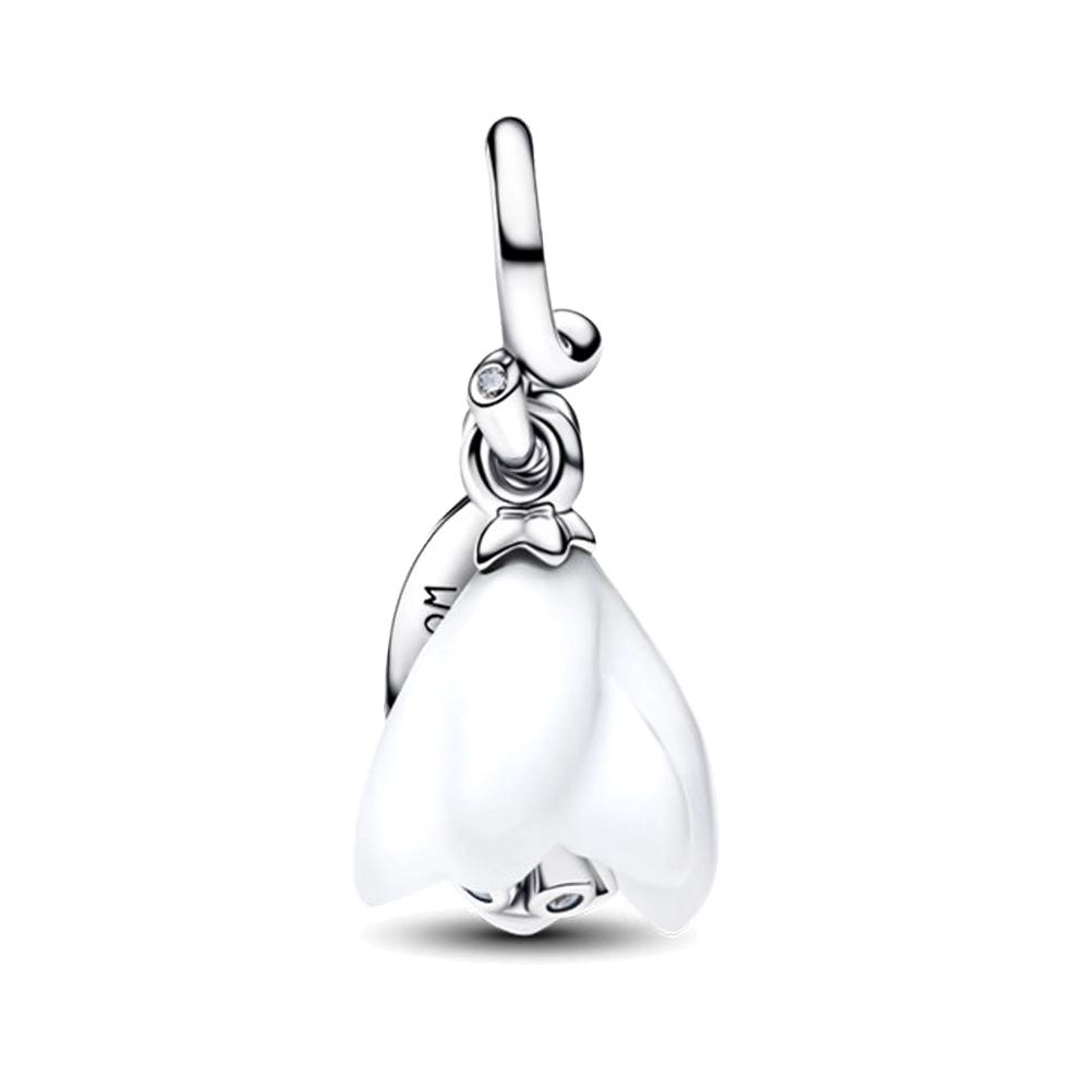 

New Snowdrop Flower Dangle Charm Fit Bracelets Necklaces DIY Pendants Womens Jewelry Accessories Winter Christmas Gift 1piece
