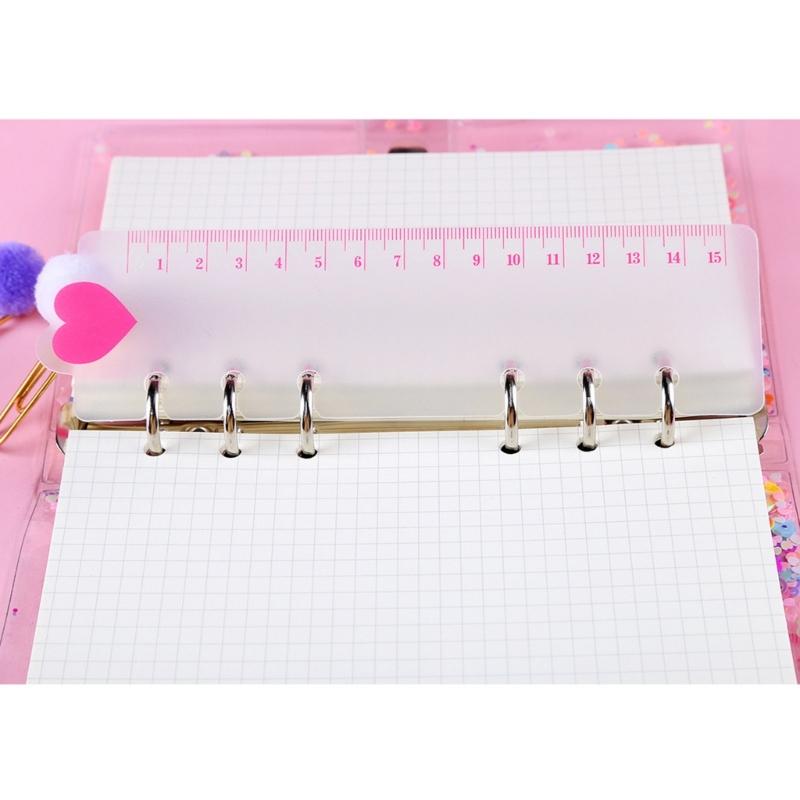 5 Pezzi Segnalibri Multifunzione in Plastica Righello a 6 Fori Preforato Righello per Raccoglitore Divisori di Pagina Per Quaderno Ricaricabile