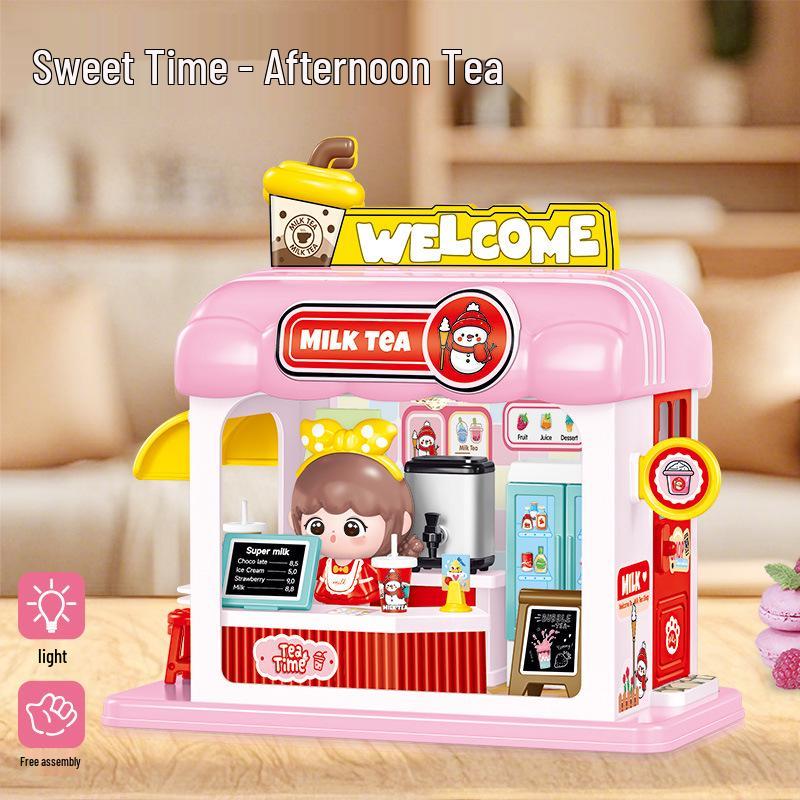 Children's DIY Dollhouse Model with Lights - Big City & Small Town 3D Building Puzzle Educational Toy Gift