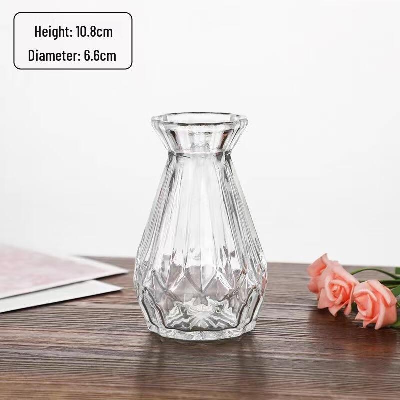 JINGRUIXIANG Szklany Wazon Hydroponiczny dla Bambusa Szczęścia i Kwiatów