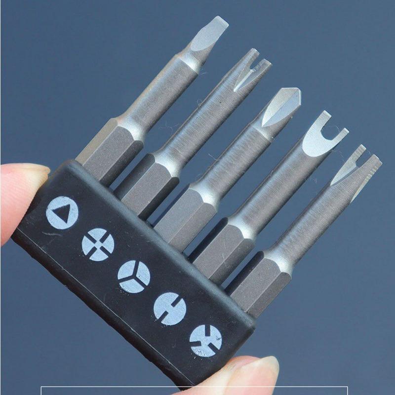 5Pcs Special Shaped Screwdriver Set 50mm U-shaped Y-Type Triangle Inner Cross Three Points Screwdriver Bit Tool
