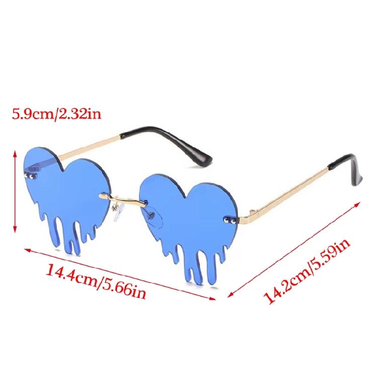 Modern Heart Shape Sunglasses For Ladies And Teens Frameless Eyeglasses For Photo Props And Costume Accessories