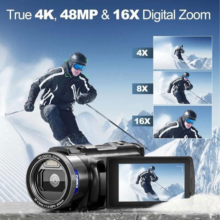4K UHD Camcorder - 4K - 48 MP - WiFi - 3-inch Touchscreen