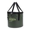 Cloth Folding Bucket with Mesh Pouch Portable Draining Basket Water Container for Outdoor Camping Fishing Car Washing