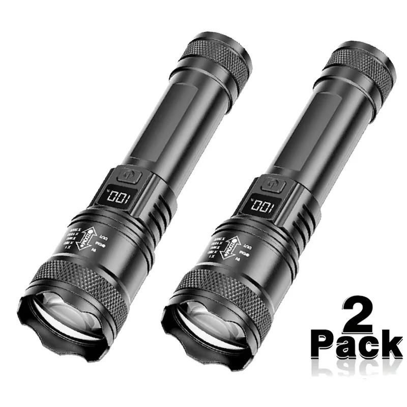 Strong Light Ultra Bright 2000LM LED Flashlight USB Rechargeable Long Range Zoom Tactical Torch Outdoor Camping Fishing Lantern