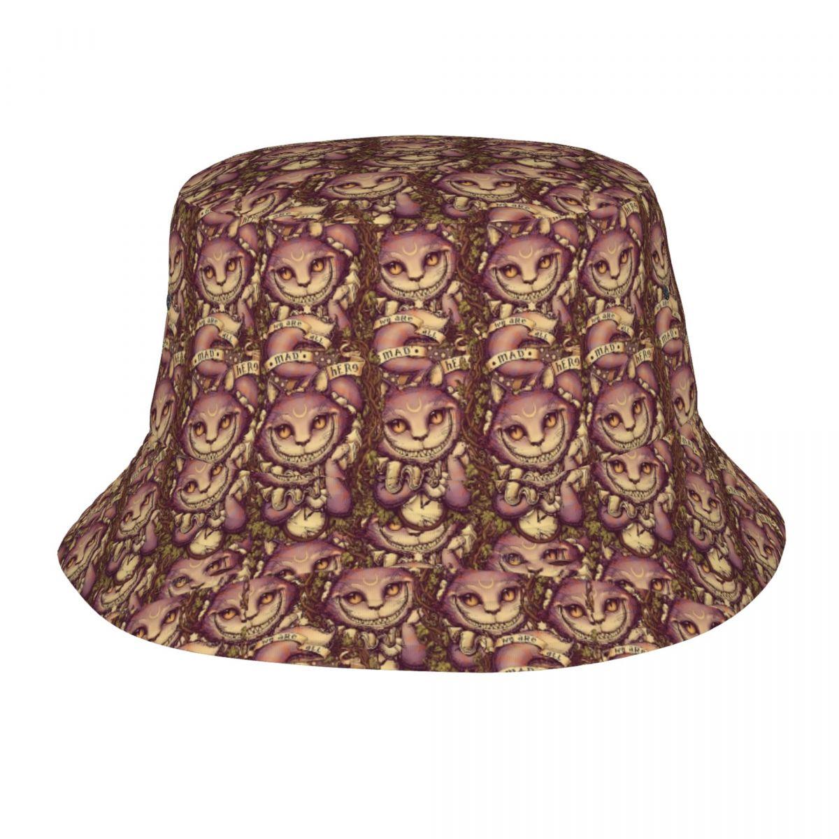 

Custom Cheshire Cat Bucket Hat Unisex Women Cartoon Animal Outdoor Sun Summer Camping Fishing Cap One Size